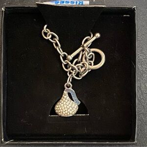 HERSEY’s Kiss Silver Charm Bracelet Swarovski Crystals